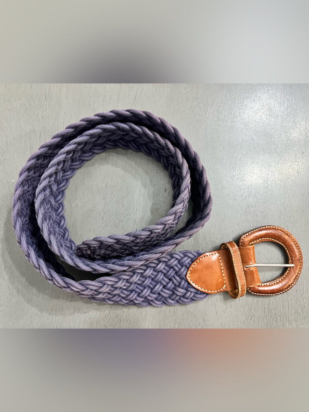 Land’s End braided cord and leather belt
